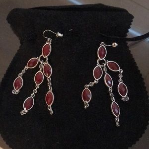 Chandelier burgundy earrings